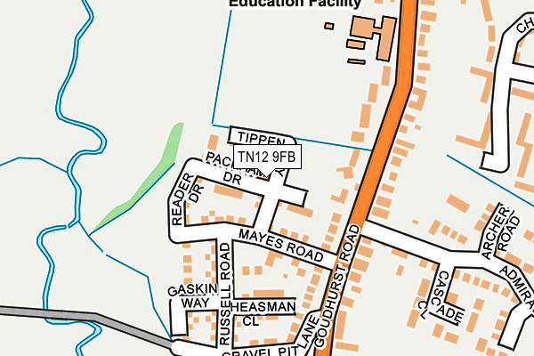 TN12 9FB map - OS OpenMap – Local (Ordnance Survey)