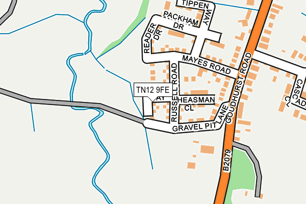 TN12 9FE map - OS OpenMap – Local (Ordnance Survey)