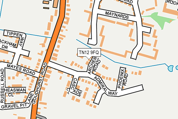 TN12 9FQ map - OS OpenMap – Local (Ordnance Survey)