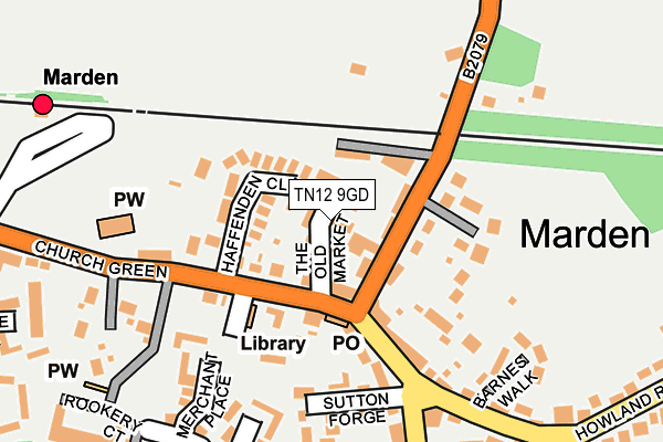 TN12 9GD map - OS OpenMap – Local (Ordnance Survey)