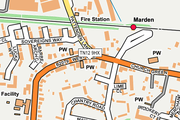 TN12 9HX map - OS OpenMap – Local (Ordnance Survey)