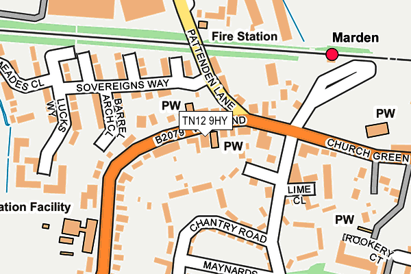 TN12 9HY map - OS OpenMap – Local (Ordnance Survey)