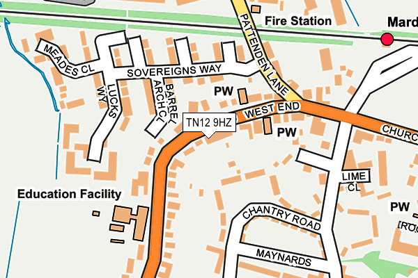 TN12 9HZ map - OS OpenMap – Local (Ordnance Survey)