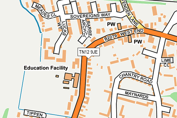 TN12 9JE map - OS OpenMap – Local (Ordnance Survey)