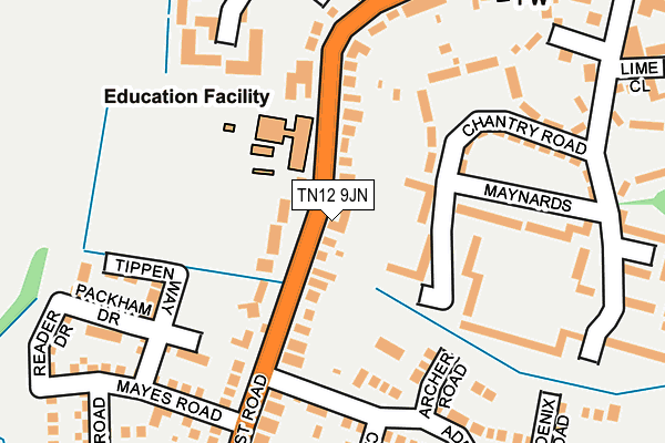 TN12 9JN map - OS OpenMap – Local (Ordnance Survey)