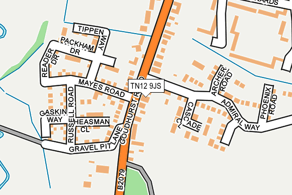 TN12 9JS map - OS OpenMap – Local (Ordnance Survey)