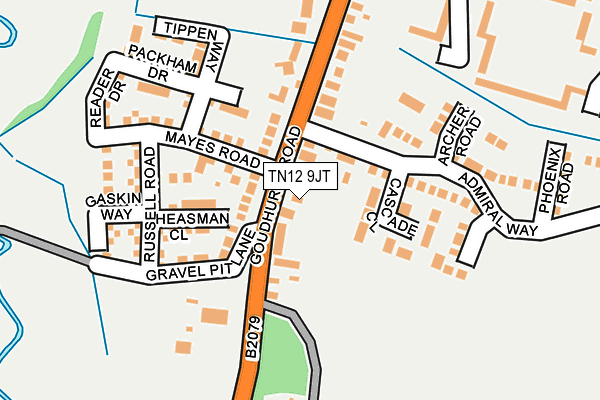 TN12 9JT map - OS OpenMap – Local (Ordnance Survey)