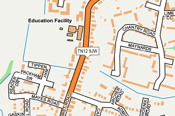 TN12 9JW map - OS OpenMap – Local (Ordnance Survey)