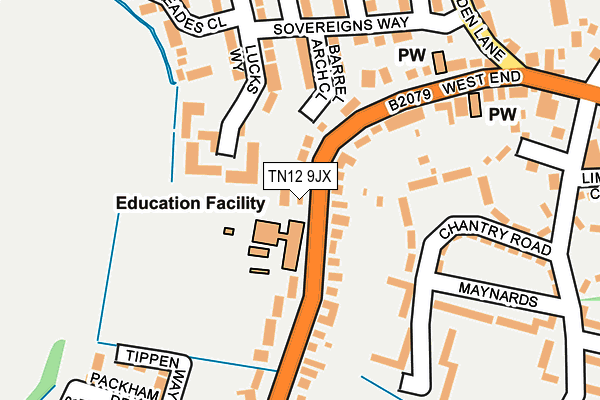 TN12 9JX map - OS OpenMap – Local (Ordnance Survey)