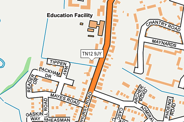 TN12 9JY map - OS OpenMap – Local (Ordnance Survey)