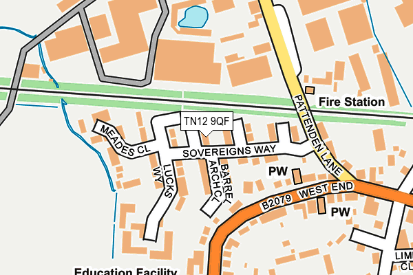 TN12 9QF map - OS OpenMap – Local (Ordnance Survey)
