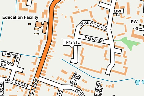 TN12 9TE map - OS OpenMap – Local (Ordnance Survey)