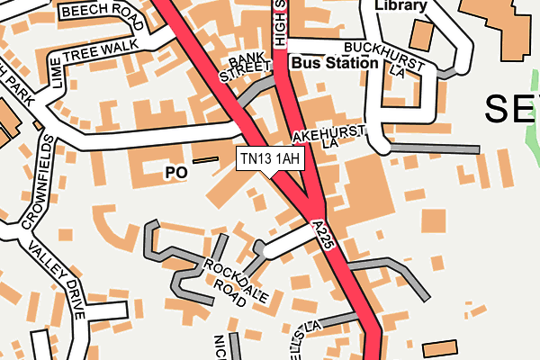 TN13 1AH map - OS OpenMap – Local (Ordnance Survey)