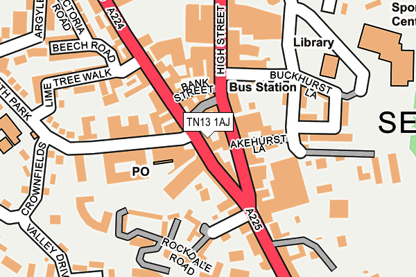 TN13 1AJ map - OS OpenMap – Local (Ordnance Survey)