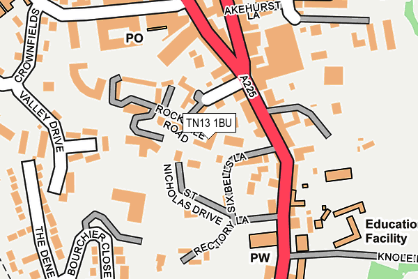 TN13 1BU map - OS OpenMap – Local (Ordnance Survey)