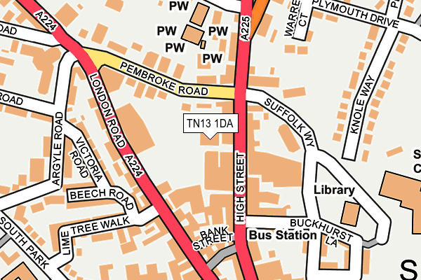 TN13 1DA map - OS OpenMap – Local (Ordnance Survey)