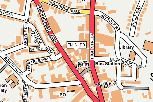 TN13 1DD map - OS OpenMap – Local (Ordnance Survey)