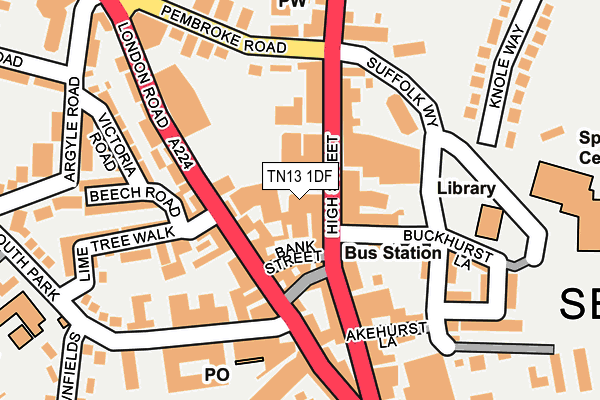 TN13 1DF map - OS OpenMap – Local (Ordnance Survey)