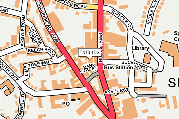 TN13 1DS map - OS OpenMap – Local (Ordnance Survey)