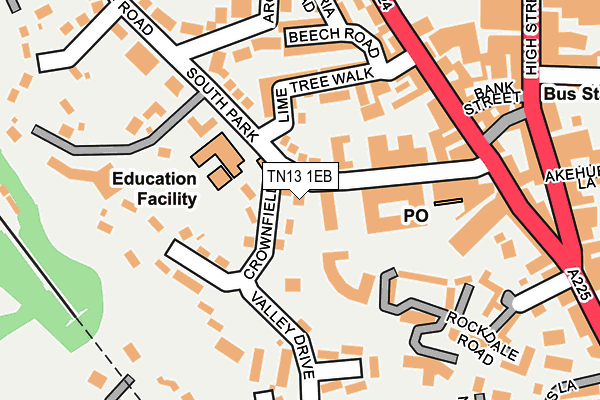 TN13 1EB map - OS OpenMap – Local (Ordnance Survey)