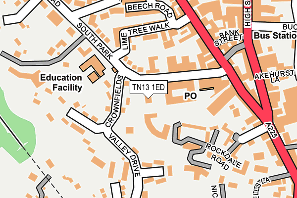 TN13 1ED map - OS OpenMap – Local (Ordnance Survey)