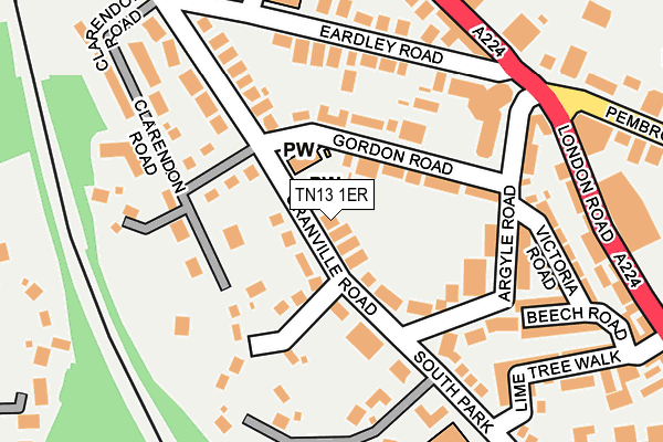 TN13 1ER map - OS OpenMap – Local (Ordnance Survey)