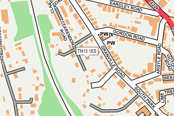 TN13 1ES map - OS OpenMap – Local (Ordnance Survey)