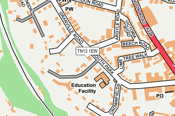 TN13 1EW map - OS OpenMap – Local (Ordnance Survey)