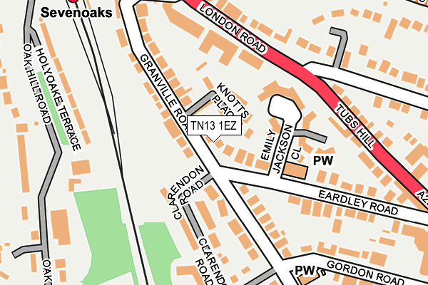 TN13 1EZ map - OS OpenMap – Local (Ordnance Survey)