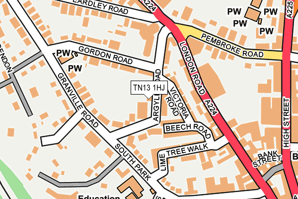 TN13 1HJ map - OS OpenMap – Local (Ordnance Survey)