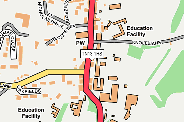 TN13 1HS map - OS OpenMap – Local (Ordnance Survey)