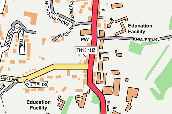 TN13 1HZ map - OS OpenMap – Local (Ordnance Survey)