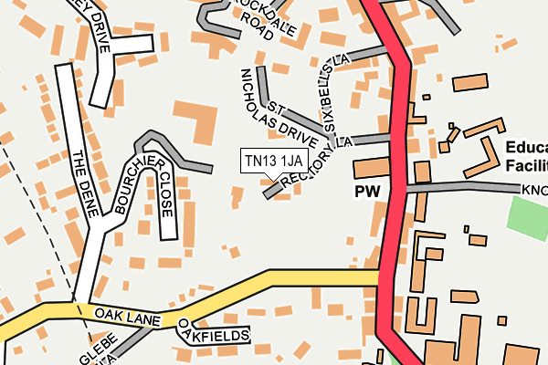 TN13 1JA map - OS OpenMap – Local (Ordnance Survey)