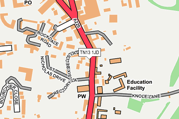 TN13 1JD map - OS OpenMap – Local (Ordnance Survey)