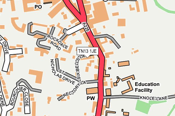 TN13 1JE map - OS OpenMap – Local (Ordnance Survey)