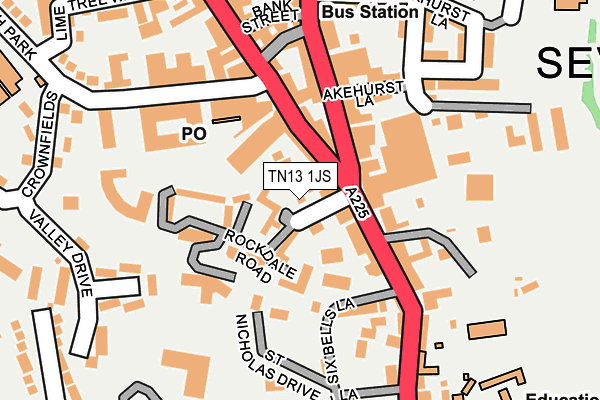 TN13 1JS map - OS OpenMap – Local (Ordnance Survey)