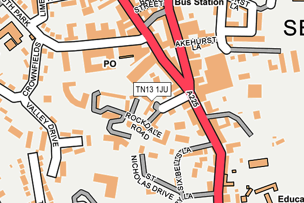 TN13 1JU map - OS OpenMap – Local (Ordnance Survey)