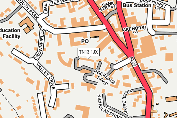 TN13 1JX map - OS OpenMap – Local (Ordnance Survey)