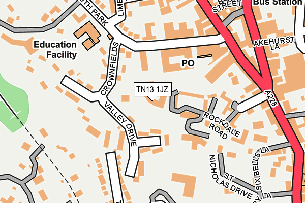 TN13 1JZ map - OS OpenMap – Local (Ordnance Survey)