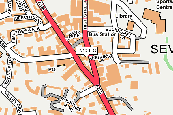 TN13 1LG map - OS OpenMap – Local (Ordnance Survey)