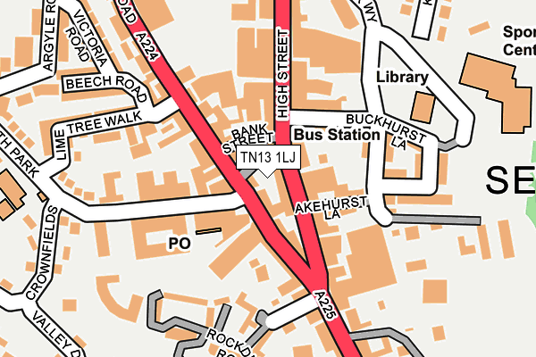 TN13 1LJ map - OS OpenMap – Local (Ordnance Survey)
