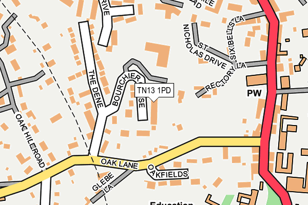 TN13 1PD map - OS OpenMap – Local (Ordnance Survey)