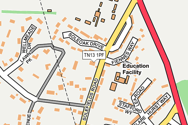 TN13 1PF map - OS OpenMap – Local (Ordnance Survey)