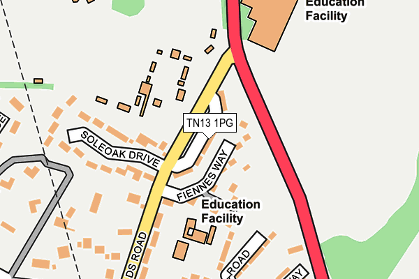 TN13 1PG map - OS OpenMap – Local (Ordnance Survey)