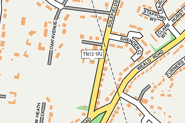 TN13 1PJ map - OS OpenMap – Local (Ordnance Survey)