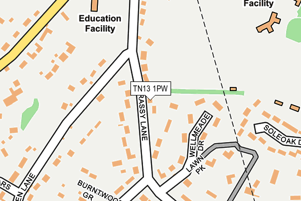 TN13 1PW map - OS OpenMap – Local (Ordnance Survey)