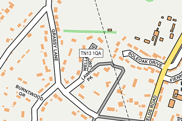 TN13 1QA map - OS OpenMap – Local (Ordnance Survey)