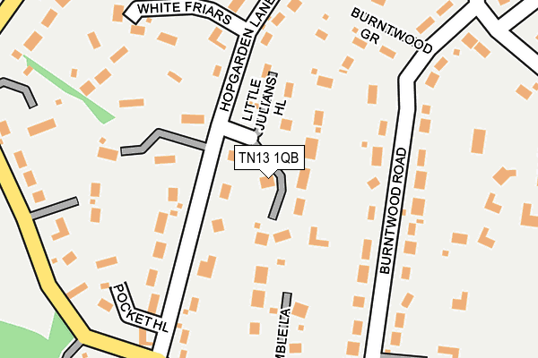 TN13 1QB map - OS OpenMap – Local (Ordnance Survey)