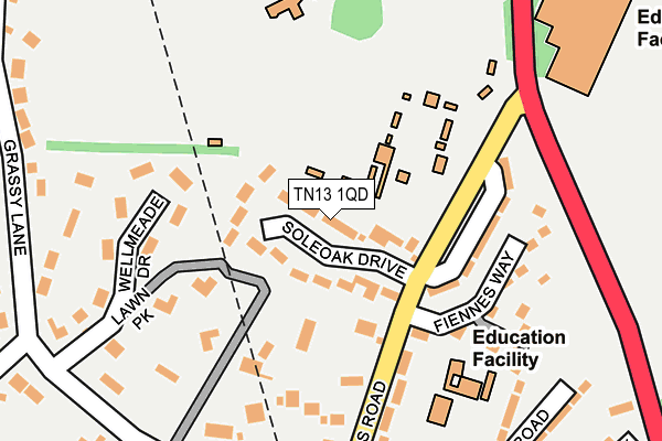 TN13 1QD map - OS OpenMap – Local (Ordnance Survey)