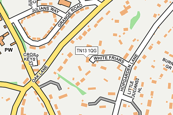 TN13 1QG map - OS OpenMap – Local (Ordnance Survey)